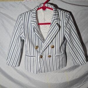 Striped Navy and White Blazer with Gold Buttons Jonathan Strong Brand Size 2/3t